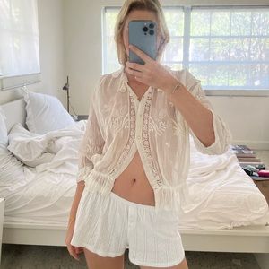 Edwardian white cotton blouse